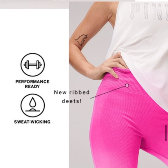 💗VS PINK NEON BUBBLEGUM DIP SEAMLESS LEGGINGS - Picture 7 of 8